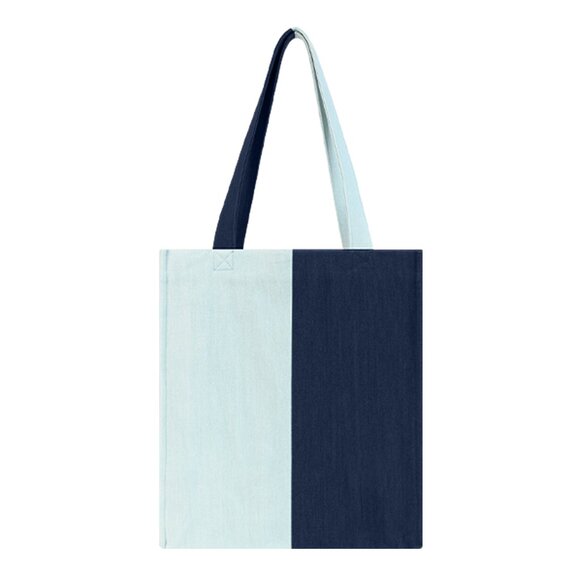 Brand New Clearance - Original Design Vogue Minimalist Colorblock Denim Tote Bag - Picture 1 of 8